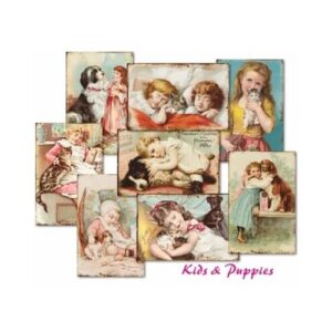 Plakboekpapier Mini Kinderen en Puppy's Decorer