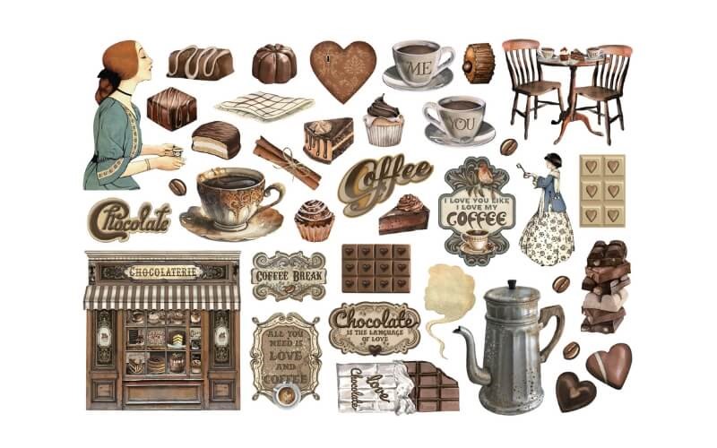 Koffie-Chocola Ephemera Stickers Stamperia