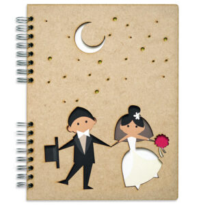 Notitieboek Hout Bruidspaar A4