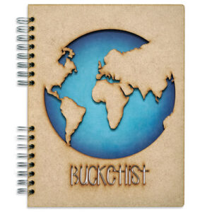 Notitieboek Hout Wereldbol A4