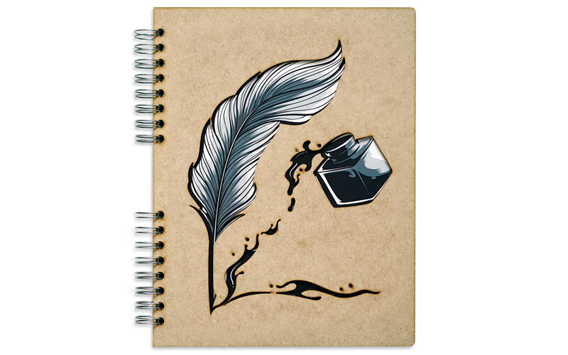 Notitieboek Hout Pen en Veer A4