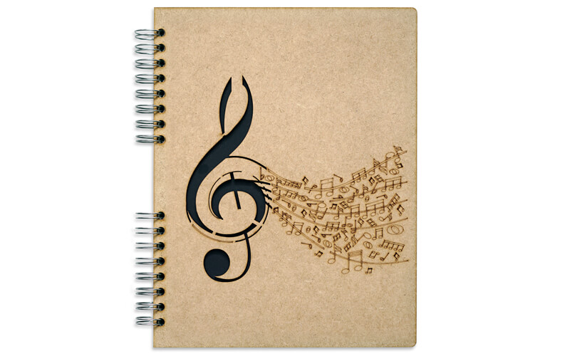 Notitieboek Hout Muzieknoot A4