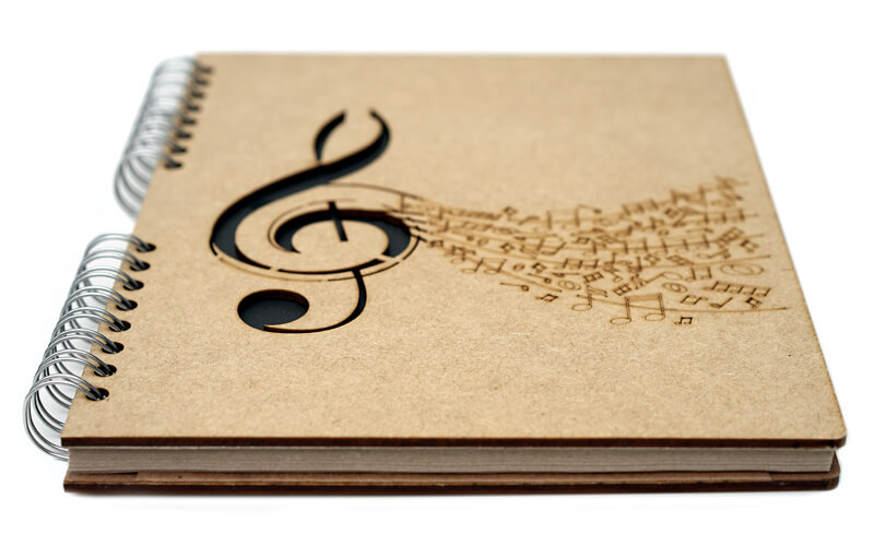 Notitieboek Hout Muzieknoot A4