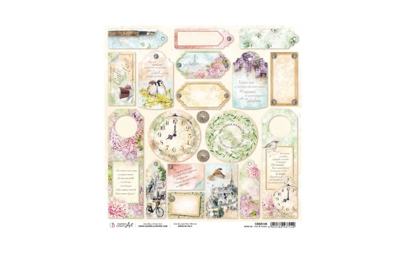 Scrapbookpapier 30x30 Labels en Lijstjes Ciao Bella