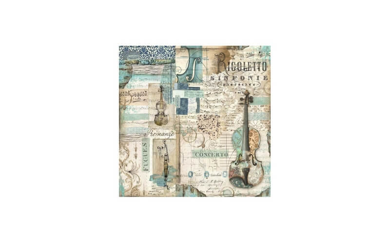 Lapjes Stof Muziek 30×30 Stamperia