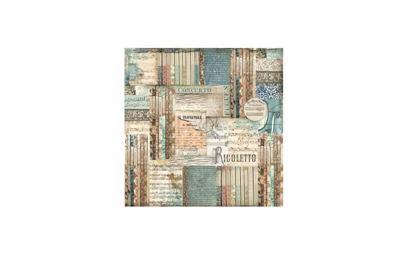 Lapjes Stof Muziek 30×30 Stamperia
