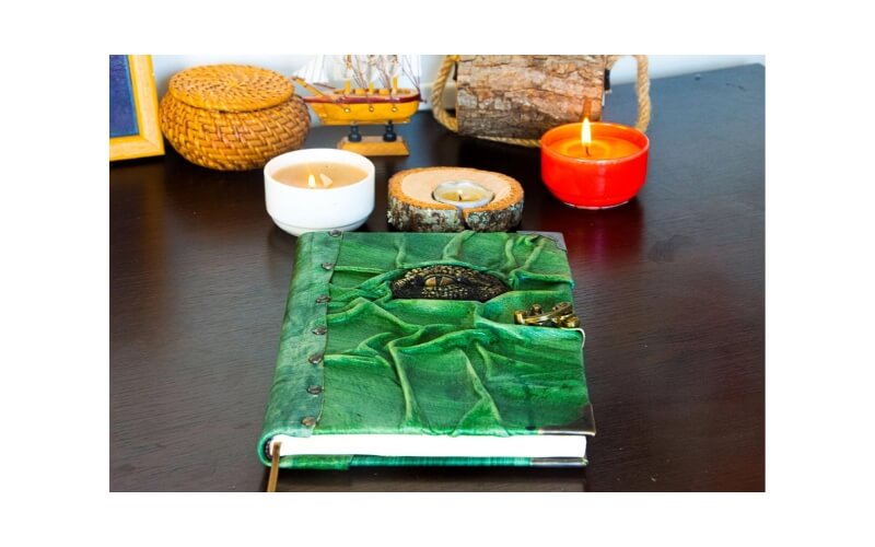 Leren Notitieboek Krokodillenoog Groen
