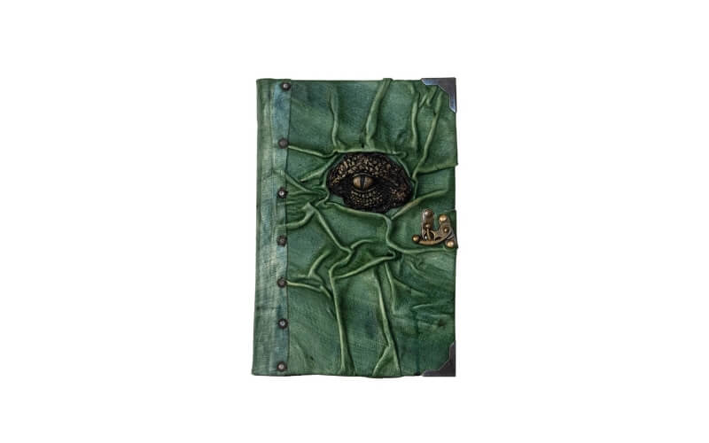 Leren Notitieboek Krokodillenoog Groen