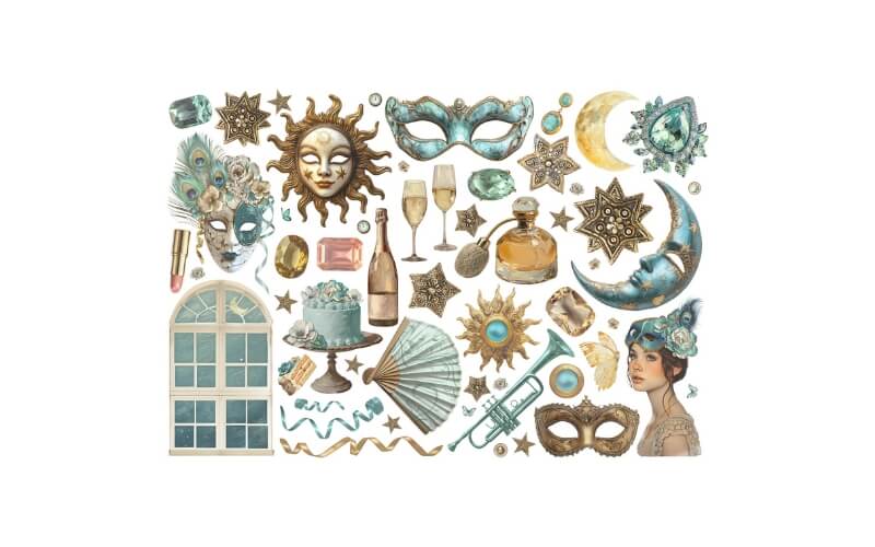 Masquerade Ephemera Stickers Stamperia