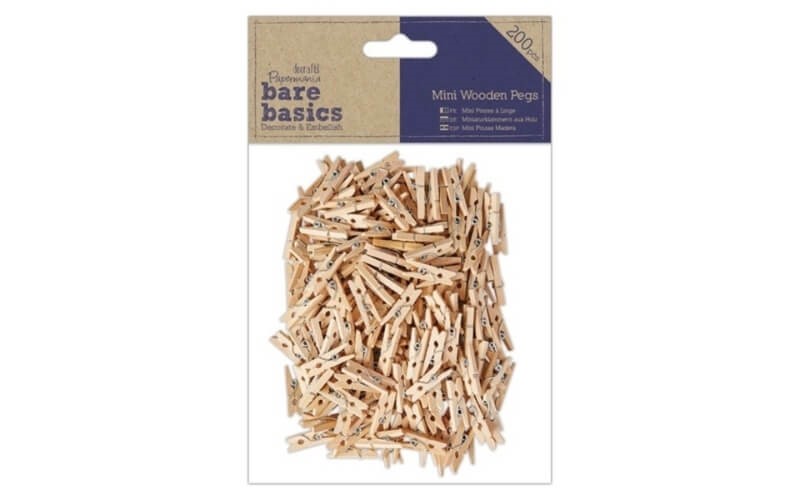 Mini Knijpers Hout 200st Bare Basics