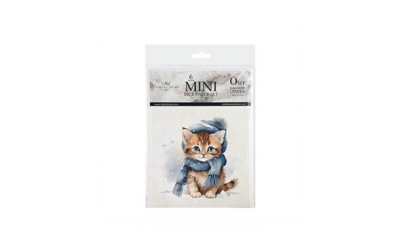Mini Rijstpapier Set Dieren in Winter 6 Vellen Itd Collection