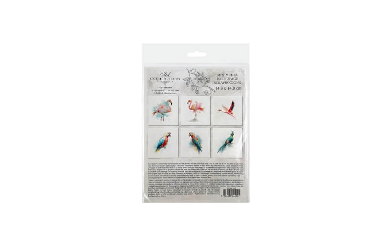Mini Rijstpapier Set Flamingo-Ara 6 Vellen Itd Collection