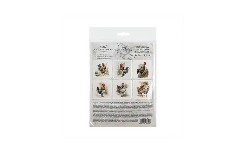 Mini Rijstpapier Set Hanen 6 Vellen Itd Collection