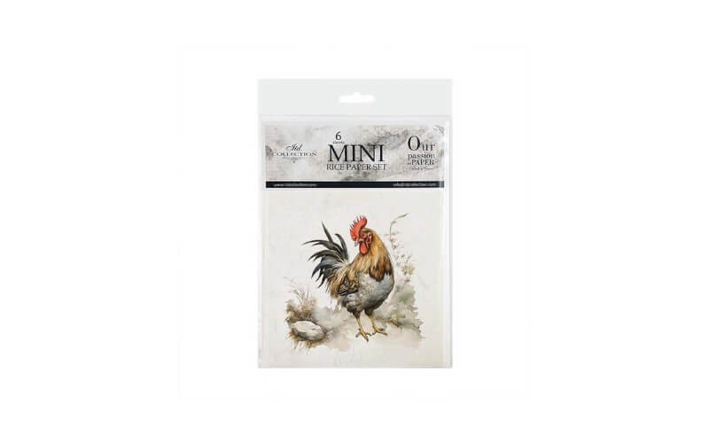 Mini Rijstpapier Set Hanen 6 Vellen Itd Collection