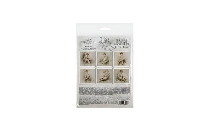 Mini Rijstpapier Set Jongen met Bloemen 6 Vellen Itd Collection