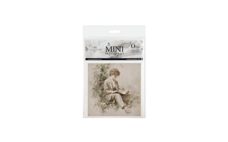 Mini Rijstpapier Set Jongen met Bloemen 6 Vellen Itd Collection