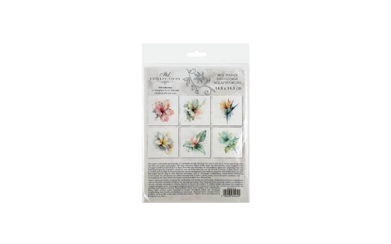 Mini Rijstpapier Set Kleine Exotische Bloemen 6 Vellen Itd Collection