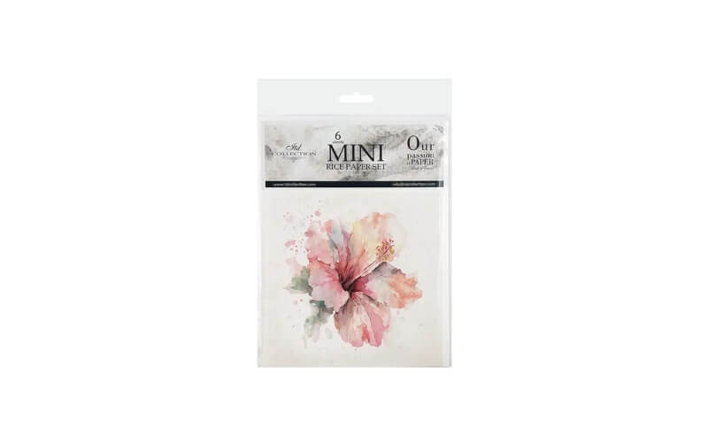 Mini Rijstpapier Set Kleine Exotische Bloemen 6 Vellen Itd Collection
