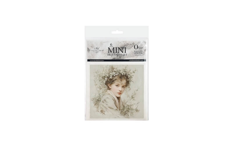 Mini Rijstpapier Set Meisjes met Bloemen 6 Vellen Itd Collection