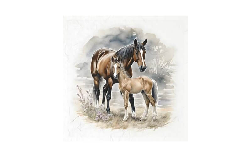 Mini Rijstpapier Set Paarden-Koeien 6 Vellen Itd Collection