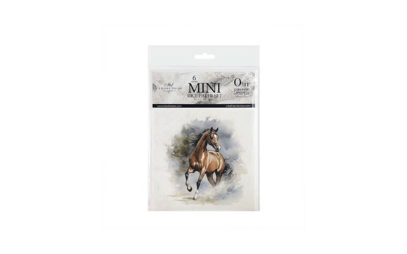Mini Rijstpapier Set Paarden-Koeien 6 Vellen Itd Collection