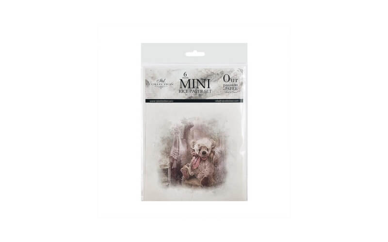 Mini Rijstpapier Set Teddyberen 6 Vellen ITD Collection