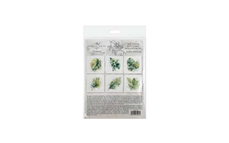Mini Rijstpapier Set Tropische Bladeren 6 Vellen Itd Collection