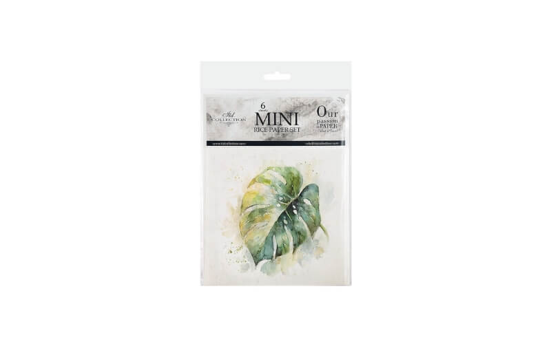 Mini Rijstpapier Set Tropische Bladeren 6 Vellen Itd Collection