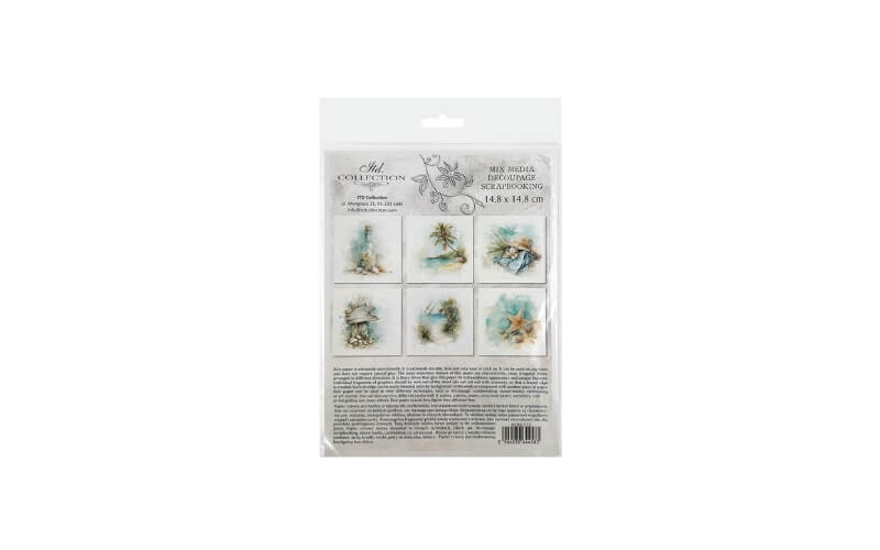 Mini Rijstpapier Set Tropische Strand 6 Vellen Itd Collection
