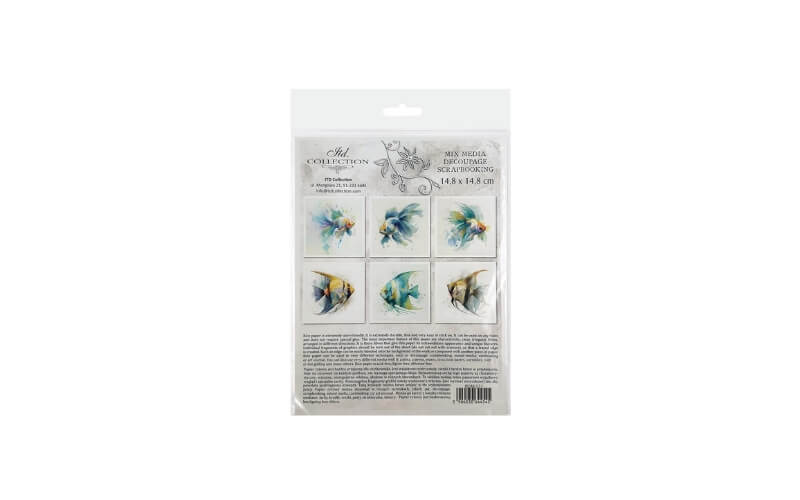 Mini Rijstpapier Set Tropische Vissen 6 Vellen Itd Collection