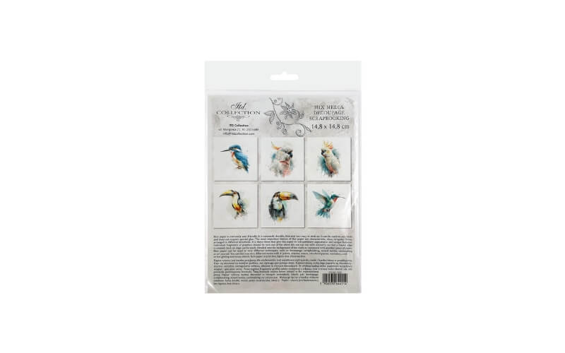 Mini Rijstpapier Set Tropische Vogels 6 Vellen Itd Collection