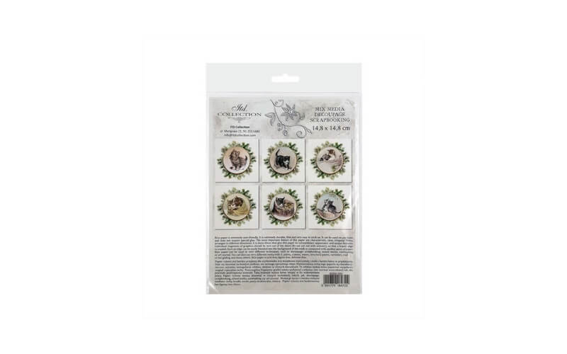 Mini Rijstpapier Set Vintage Katten 6 Vellen Itd Collection