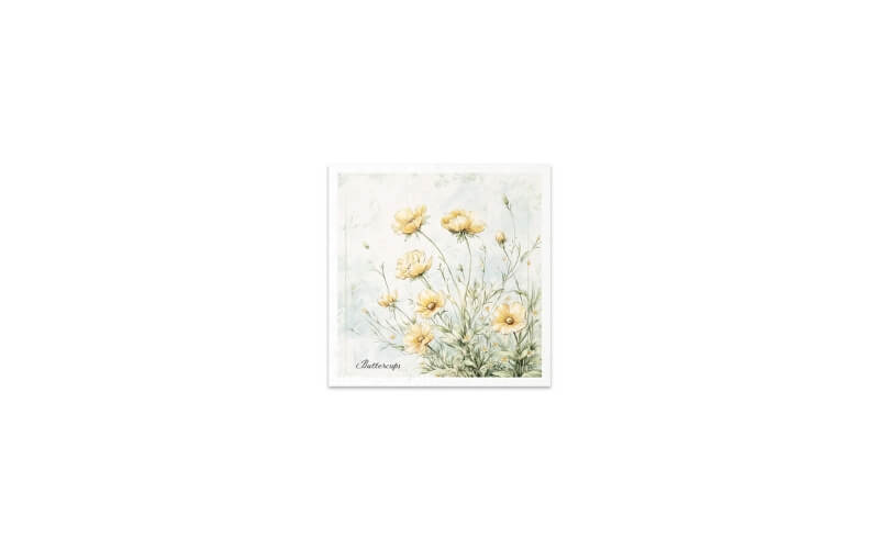 Mini Rijstpapier Set Weidebloemen 6 Vellen Itd Collection