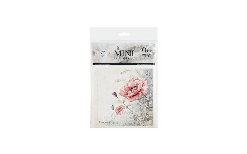 Mini Rijstpapier Set Weidebloemen 6 Vellen Itd Collection