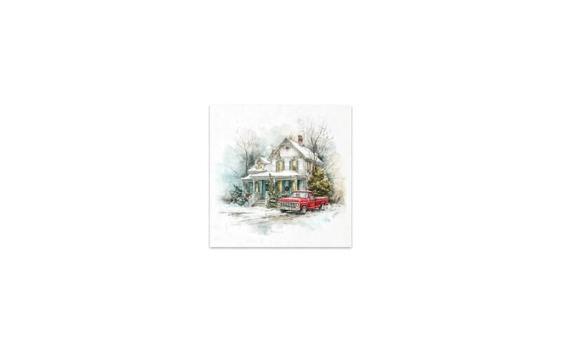 Mini Rijstpapier Set Winter Retro truck 6 Vellen Itd Collection