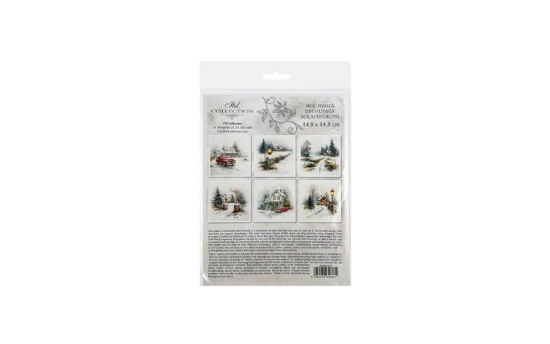 Mini Rijstpapier Set Winter Retro truck 6 Vellen Itd Collection