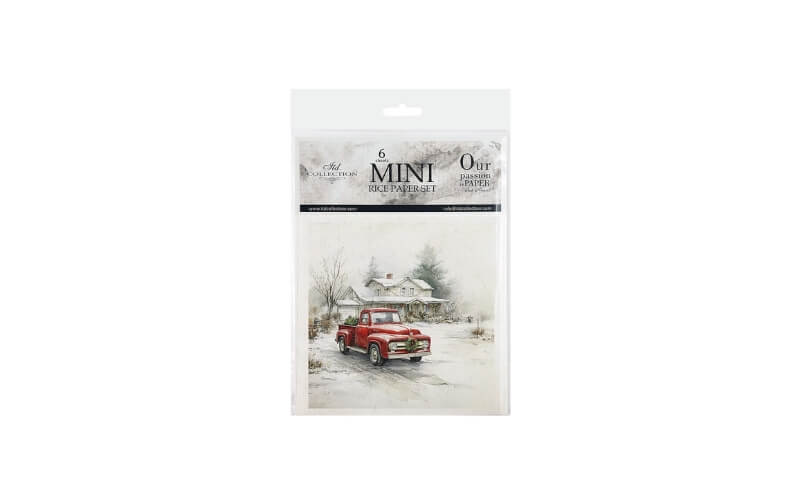 Mini Rijstpapier Set Winter Retro truck 6 Vellen Itd Collection