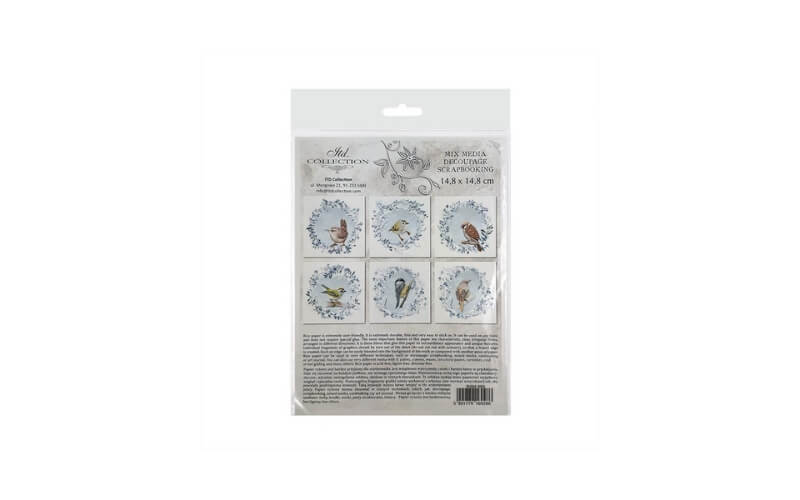 Mini Rijstpapier Set Winter Vogels 6 Vellen Itd Collection