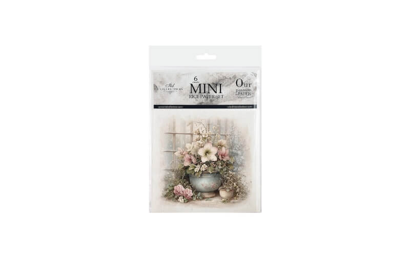 Mini Rijstpapier Set Winterroos 6 Vellen Itd Collection