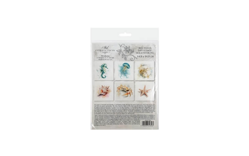 Mini Rijstpapier Set Zeebeesten 6 Vellen Itd Collection