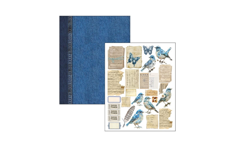 Mixed Media Book Urban Blue Denim A4 Ciao Bella