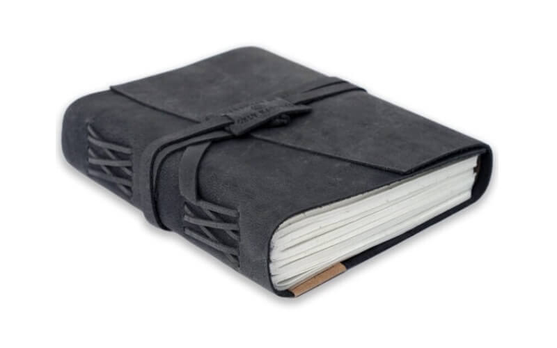Notitieboek Donkergrijs Bahi leer A5