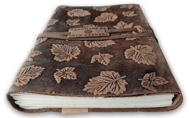 Notitieboek Leer Bladmotief A4