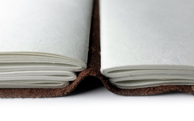 Notitieboek Leer Bladmotief A4