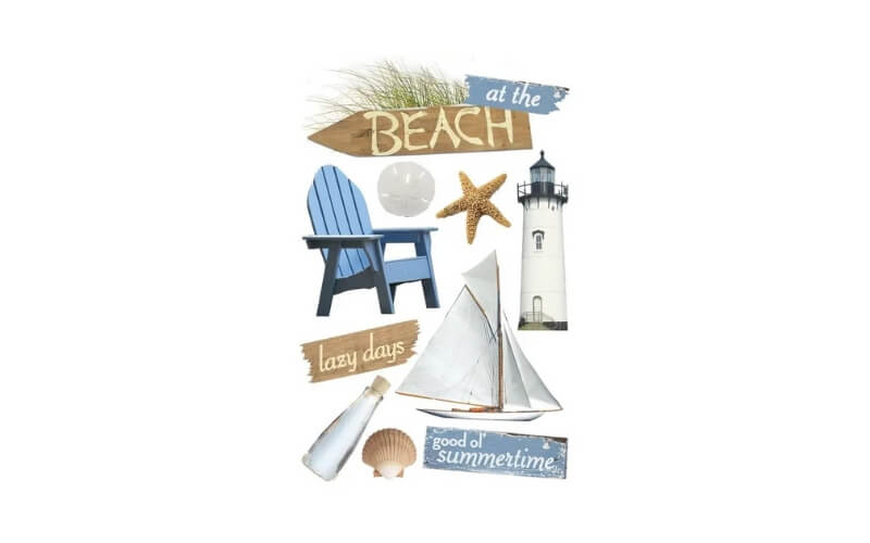 Op het strand 3D Stickers Paper House