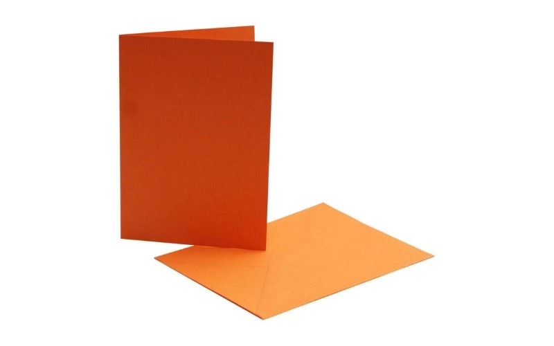 Oranje Kaarten-Enveloppen 6st.