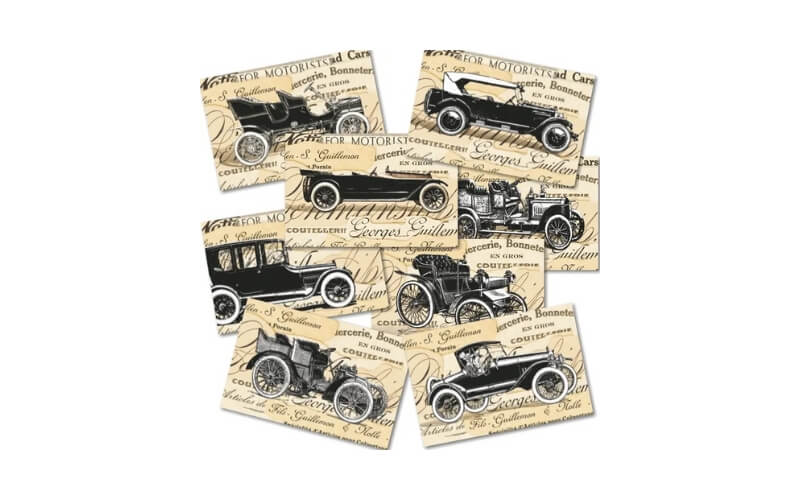 Plakboekpapier Mini Oude Auto's Decorer