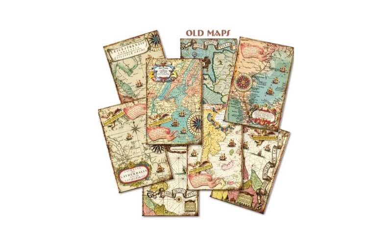 Plakboekpapier Mini Oude Kaarten Decorer