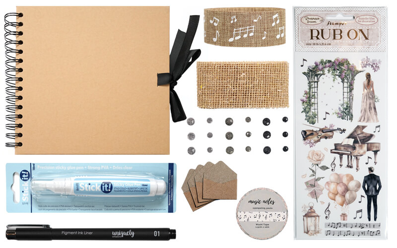 Scrapbookpakket Muziek Klein