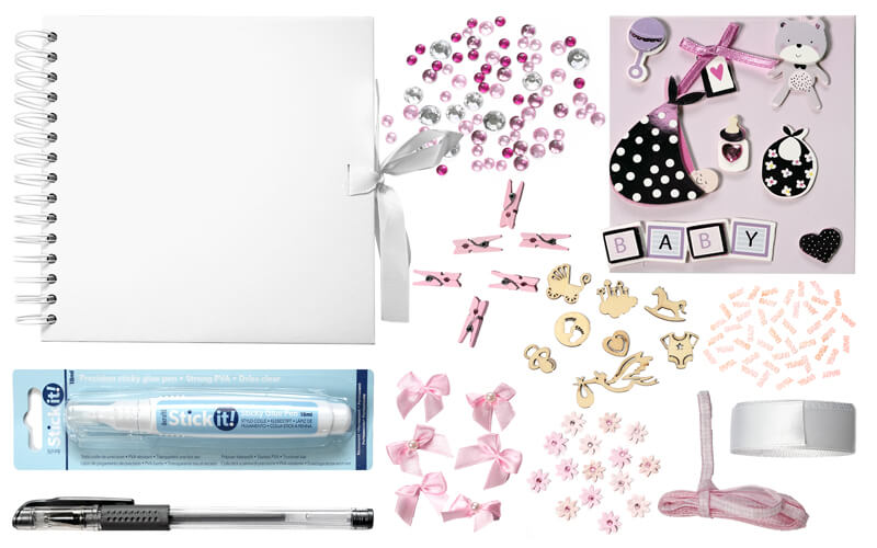 Scrapbookpakket Baby Girl Klein